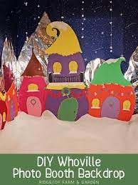 Diy Whoville Photo Booth Backdrop Whoville Christmas Christmas Classroom Kids Christmas Party