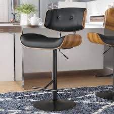 Arlon Adjustable Height Swivel Bar Stool Swivel Bar Stools Bar Stools White Leather Dining Chairs