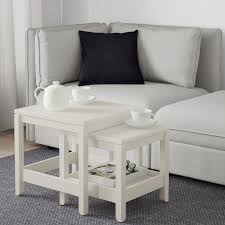 Made of solid wood with crafted details and a brushed surface, havsta coffee table adds a genuine feel and charm to your room. Havsta Nesting Tables Set Of 2 White Ikea