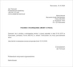 Oświadczenie o rozwiązaniu umowy za porozumieniem składa się w taki sam sposób jak wypowiedzenie umowy i zawiera się w nim informacje o braku. Podanie O Rozwiazanie Umowy O Prace Wzor Do Pobrania Pdf