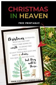 This post may contain affiliate links. Free Christmas In Heaven Printable You Will Love Simply September