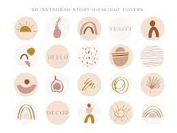 Instagram Story Highlight Icons Boho Instagram Abstract Etsy In 2022 Social Media Icons Instagram Icons Bohemian Instagram