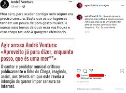 A conta de andré ventura no facebook foi suspensa por 24 horas, após terem sido denunciadas duas publicações nesta rede social. Agir E Andre Ventura Em Guerra Aberta Es Uma Mer