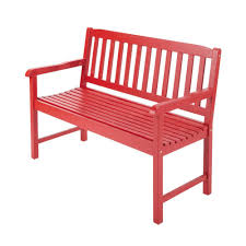 2 Sitzer Gartenbank Aus Akazienholz B 120 Cm Rot Gartenbank Gartenmobel Akazienholz