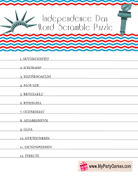 4 of july puzzle free. Free Printable 4th Of July Word Scramble Puzzle