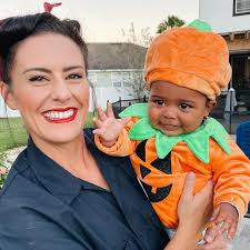 Happy Halloween from Rosie, Spider-Woman and our lil Punkin 🧡