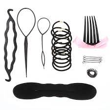 Sihirli Sunger Donut Sac Braiders Klipler Tokalar Bun Maker Scrunchie Rulo Bigudi Lastik Bant Setleri D Hair Comb Accessories Hair Rollers Plastic Hair Rollers