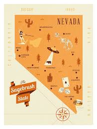 Nevada Map The Sagebrush State Map Original Nevada Map Etsy Nevada Map Custom Travel Map State Map