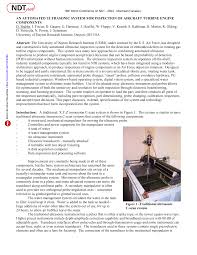 AN AUTOMATED ULTRASONIC SYSTEM FOR INSPECTION OF AIRCRAFT TURBINE ENGINE  COMPONENTS