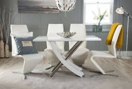 mayfair white high gloss chrome dining
