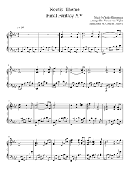 Эль примо • барли • поко • роза сверхредкие: Noctis Theme Piano Sheet Music