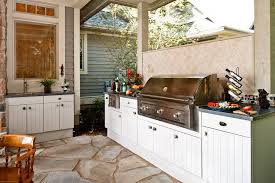 Stainless steel door handles and hinges; Outdoor Kitchen Cabinets Landscaping Network