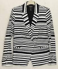 Black And White Striped Suit Jacket Mango Suit Black White Striped Long Sleeve Blazer Style Jacket Size M Fashion Clothes Shoes Acce Blazer Fashion Striped Long Sleeve Long Sleeve Blazers