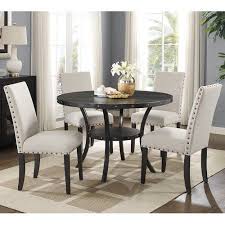 Roundhill Furniture Biony Fabric Nail Head Dining Chair Set Of 2 Gray Walmart Com Wooden Dining Table Set Farmhouse Dining Chairs Dining Room Sets
