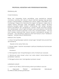 Semarak memperingati hari kemerdekaan ri merupakan kegiatan tahunan yang. Proposal Kegiatan Hari Pendidikan Nasional