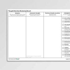Cognitive behavioral packet includes the following handouts: Cognitive Restructuring Worksheets Handouts Psychology Tools