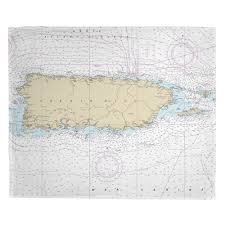 Pr Puerto Rico Vieques Culebra Nautical Chart Blanket