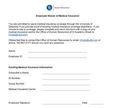 Coverage is considered qualifying health coverage. Employee Waiver Of Medical Insurance My Ud