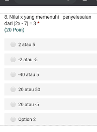 Check spelling or type a new query. Nilai X Yang Memenuhi Penyelesaian Dari 2x 7 3 Brainly Co Id