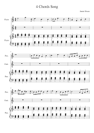 Major, minor, dominant and a chord is a group of notes that can be played together and function as the harmony in music. 4 Chords Song By Jamie Sheet Music For Piano Piano Duo Musescore Com