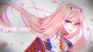 Zero two (darling in the franxx). Zero Two Glitch Hd Wallpaper Background Image 1920x1080