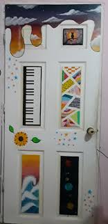 That's why we think it's time to use our diy skills to fancy up the bedroom doors a little bit! Door Decor Diy Art Room Doors Room Wall Painting Indie Room Decor