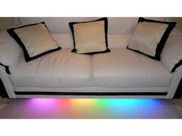 Martello 101 wide velvet left hand facing sofa & chaise. Colour Changing Led Sofa Kit Furniture Lighting