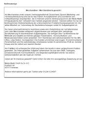 Du liebäugelst mit einem neuen job als visual merchandiser im textil einzelhandel, aber zweifelst noch an deiner bewerbung? Bewerbung Merchandiser Ungekundigt Berufserfahrung Sofort Download