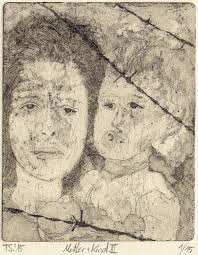 Etching T.S.'15 "Mother + Child III"