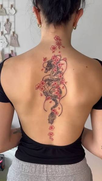 Spine Tattoo Dragon