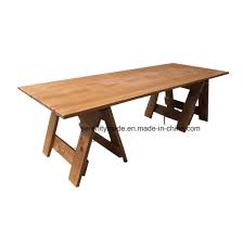 Look like teak and match well with mid century, contemporary, modern and various other styles. China Vintage Style Trestle Folding Wooden Dining Table For Commercial Use China Rustic Wood Table Wood Table For Restaurant
