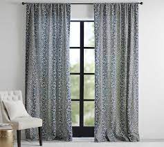 Emina Print Linen Cotton Rod Pocket Curtain Pottery Barn
