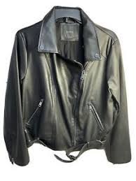 Elodie Women S Black Faux Leather Jacket Moto Sz Xl Nordstrom New Ebay Black Faux Leather Jacket Black Faux Leather Jacket Women Jackets