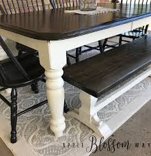 In stock at store today. Farmhouse Dining Table With White Dove And Black Ebony Stained Top Black Dining Room Table Black Kitchen Table Farmhouse Kitchen Tables