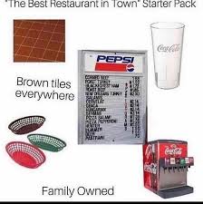 You can start with this starter pack meme template or make a custom starter pack following the instructions below. The Best Restaurant In Town Starter Pack Meme Ahseeit