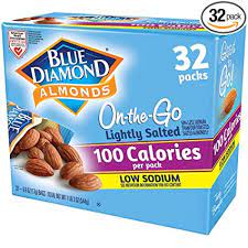 Log in to add to cart. Amazon Com Blue Diamond Almonds Low Sodium Lightly Salted Snack Nuts 100 Calorie Packs 32 Count Grocery Gourmet Food