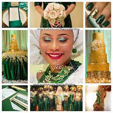 Nigerian Wedding Emerald Green And Gold Wedding Color Scheme5 Jpg 1024 1024 Green Gold Weddings Gold Wedding Colors Wedding Colors