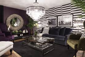 Black And Purple Living Room Ideas Living Room Iconic Block Walls In Deep Purple Sapphire Dark Emerald Green And The Blue Grey Hue Purple Living Room Black Living Room Living Room Wall Color