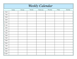 Weekly Calendar With Hours Printable Weekly Planner Template Weekly Calendar Printable Weekly Calendar Template