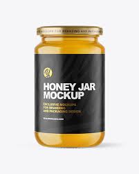 Download Clear Glass Jar With Honey Mockup In Jar Mockups On Yellow Images Object Mockups PSD Mockup Templates