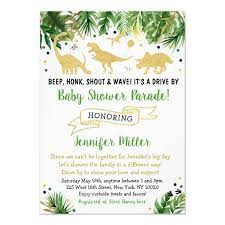 Dinosaur Drive By Baby Shower Parade Invitation Zazzle Com Dinosaur Baby Shower Baby Shower Dinosaur Baby Shower Invitations