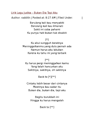Tak pernah kah kau berpikir. Lirik Lagu Judika Pdf