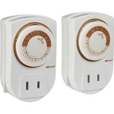 Woods 59419 Indoor 24 Hour Mechanical Light Timer 2 Pack Light Lamp Power Timers