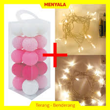 Ide cara membuat lampion yang unik cantik dan menarik. Cotton Ball Light Lampion Benang Lampu Hias Gantung Pink Tone Termasuk Lampu Shopee Indonesia