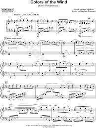 Colors of the wind lyrics. Kyle Landry Colors Of The Wind Sheet Music Piano Solo In D Major Download Print Sku Mn0179179