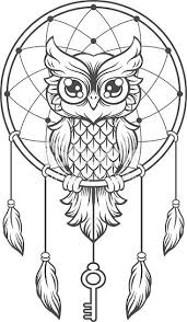 In various spiritual traditions, mandalas may be employed for focusing attention of practitioners and adepts, as a spiritual guidance tool, for establishing a sacred space and as an aid to meditation and trance induction. Dream Catcher Black And White Owl Vector Line Illustration Traumfanger Tattoo Eule Traumfanger Eule Mandala