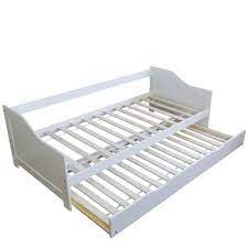 Als spielbett wird das bett etwa zum mit vielen bettgestellen kommt schon das passende zubehör: Homestyle4u Funktionsbett Jugendbett 90x200 Cm Weiss Ausziehbar Holzbett Mit 2 Lattenroste Online Kaufen Otto