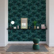 Papier Peint Intisse Brasilia Coloris Bleu Petrole Decoration Chambre Bleue Decoration Maison Et Papier Peint