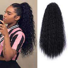 Long Curly Drawstring Ponytail Hair Extensions For Women Curly Ponytail Curly Drawstring Ponytail Curly Hair Styles