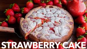 Sweet strawberries are nestled between layers of sponge cake and a cream filling in this easy cake. Easy Strawberry Cake Recipe With Tasty Strawberry Sauce Youtube